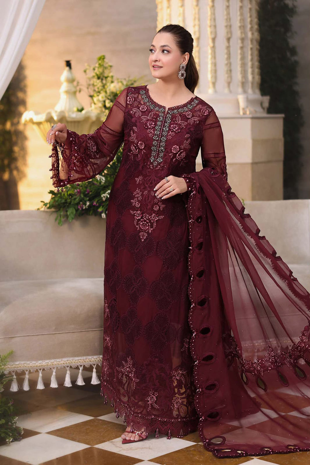 Maria.B Chiffon Collection – Heavy Embroidered 3-Piece Suit