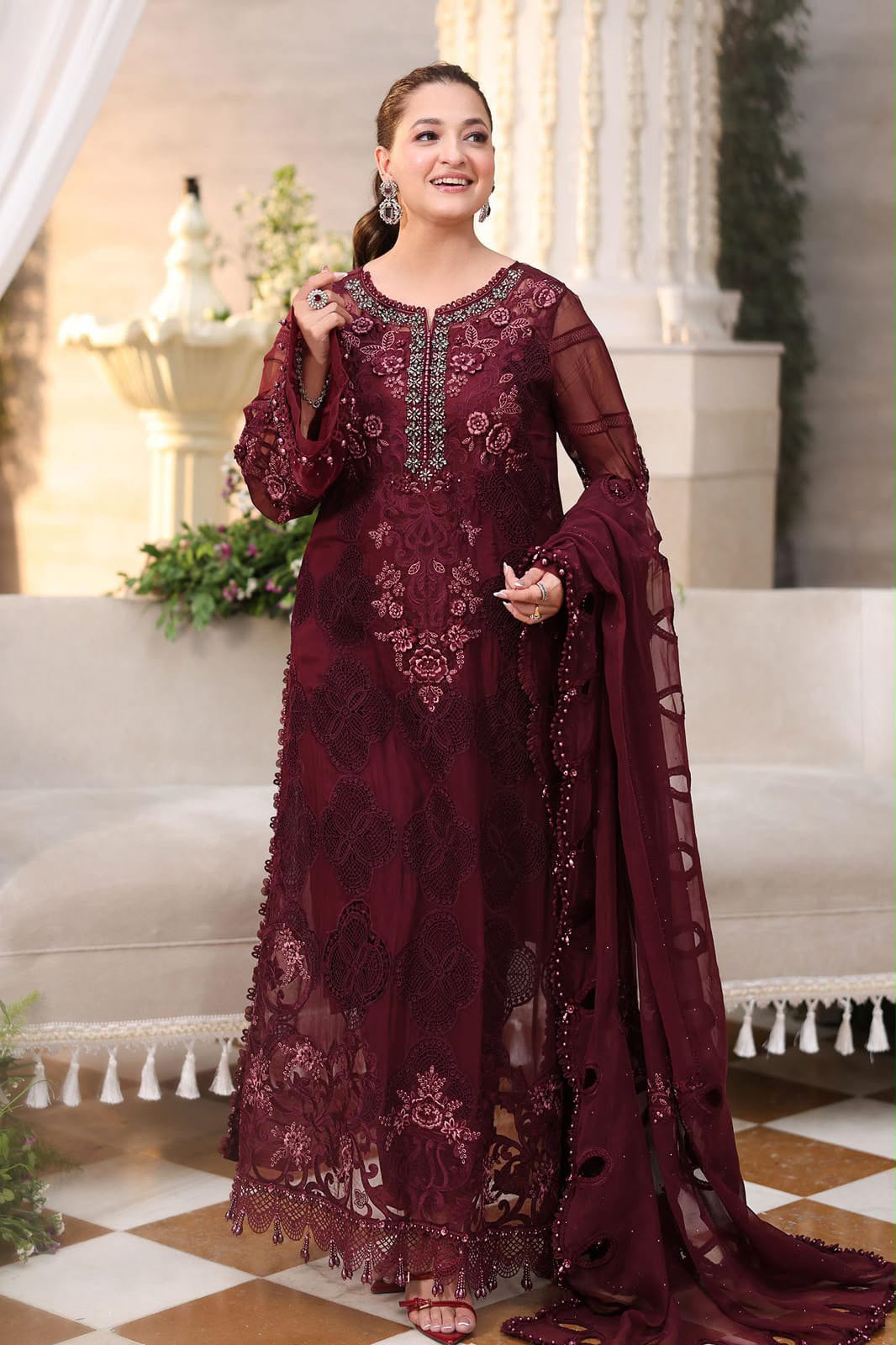 Maria.B Chiffon Collection – Heavy Embroidered 3-Piece Suit
