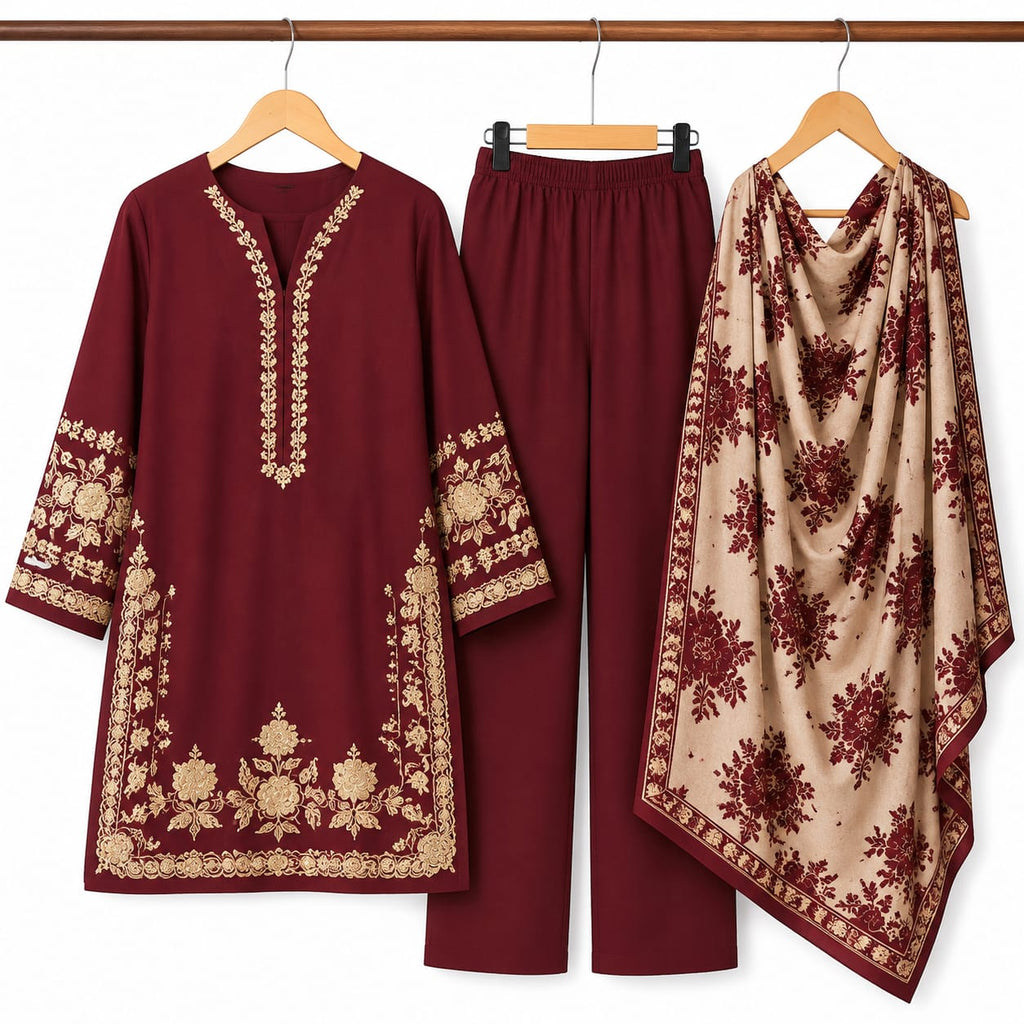 Pure Lawn 3-Piece Stitched Suit – Heavy Embroidered Summer Collection