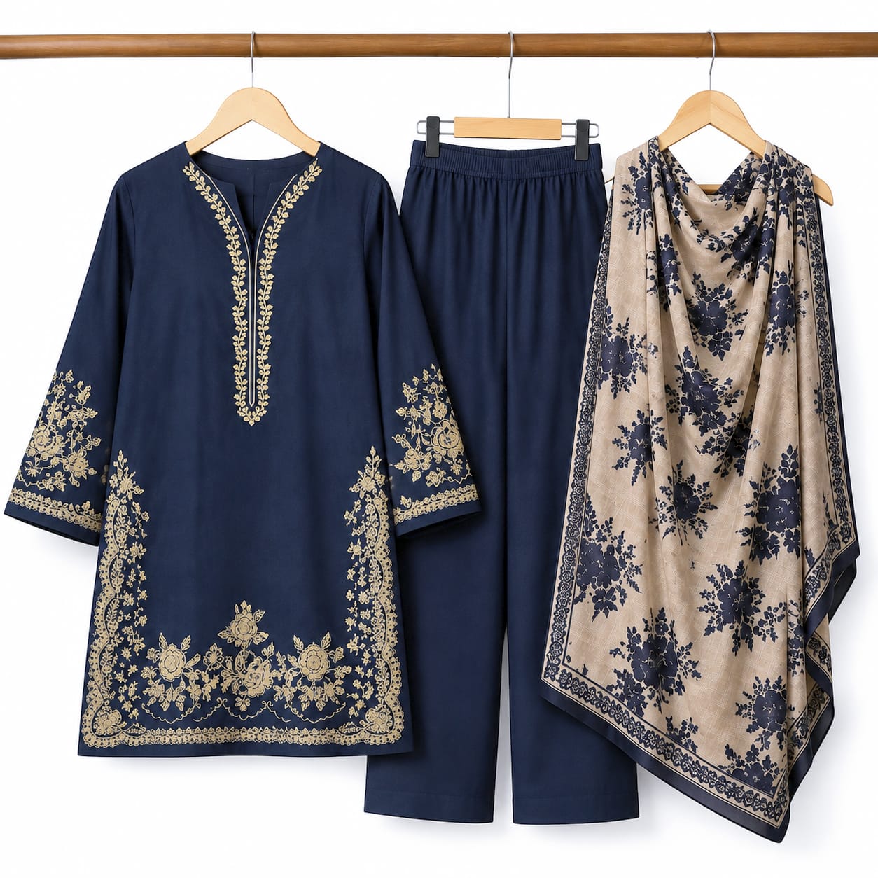 Pure Lawn 3-Piece Stitched Suit – Heavy Embroidered Summer Collection