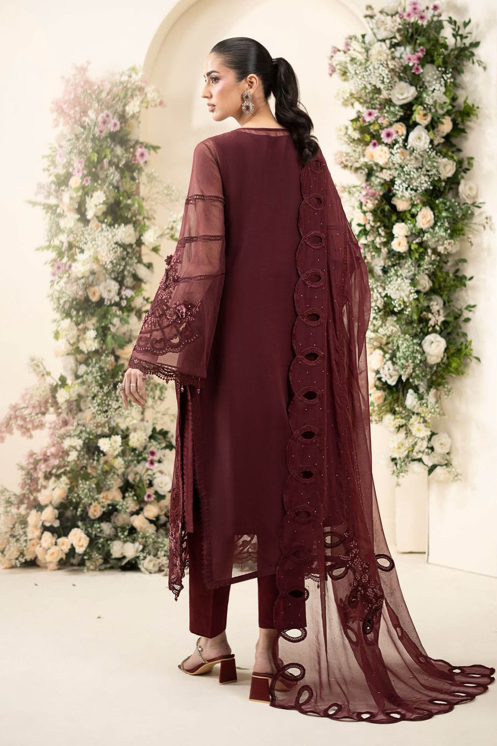 Maria.B Chiffon Collection – Heavy Embroidered 3-Piece Suit