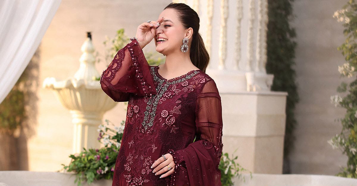 Maria.B Chiffon Collection – Heavy Embroidered 3-Piece Suit