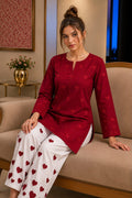 Embroidered Lawn 2-Piece Suit – Heart Print Detail