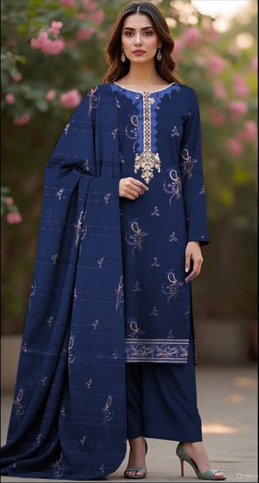 Embroidered Chamki Lawn Suit with Bana Dora Dupatta