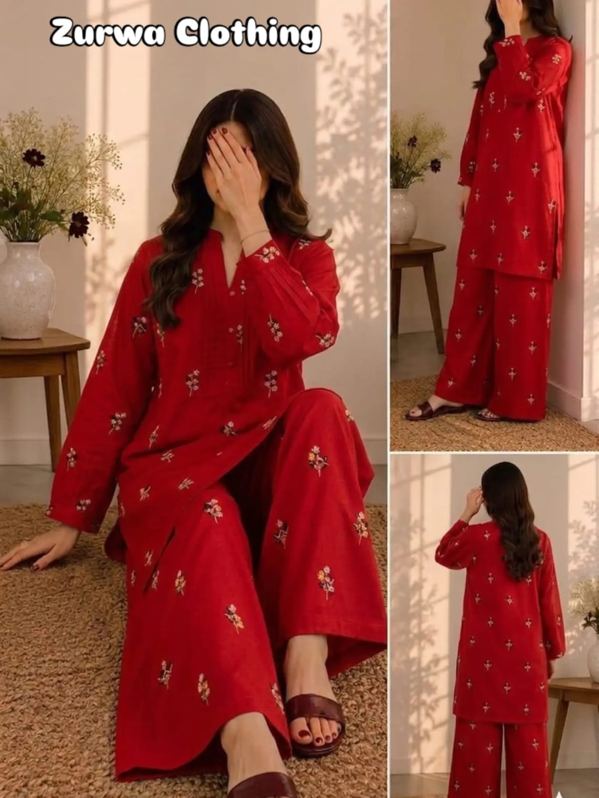 Embroidered Unstitched Lawn Suit  Floral Print