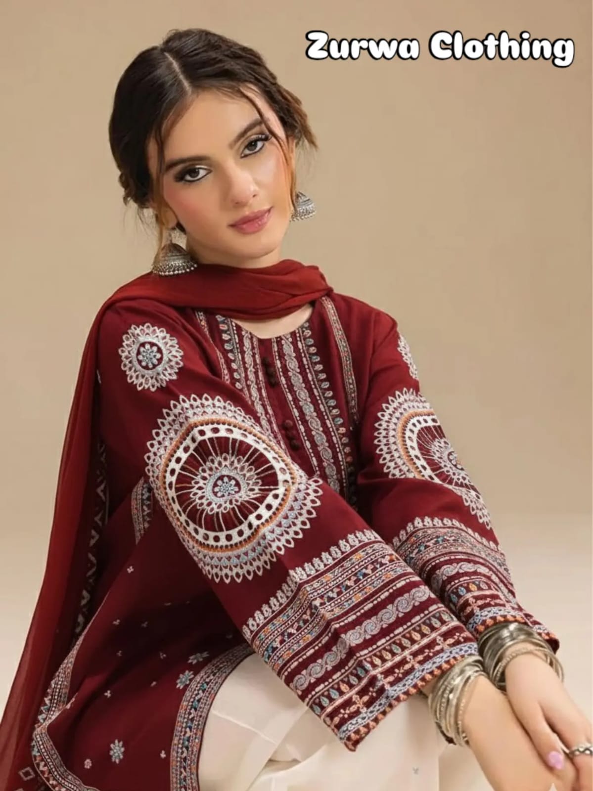 Embroidered Airjet Lawn Suit with Digital Printed Dupatta