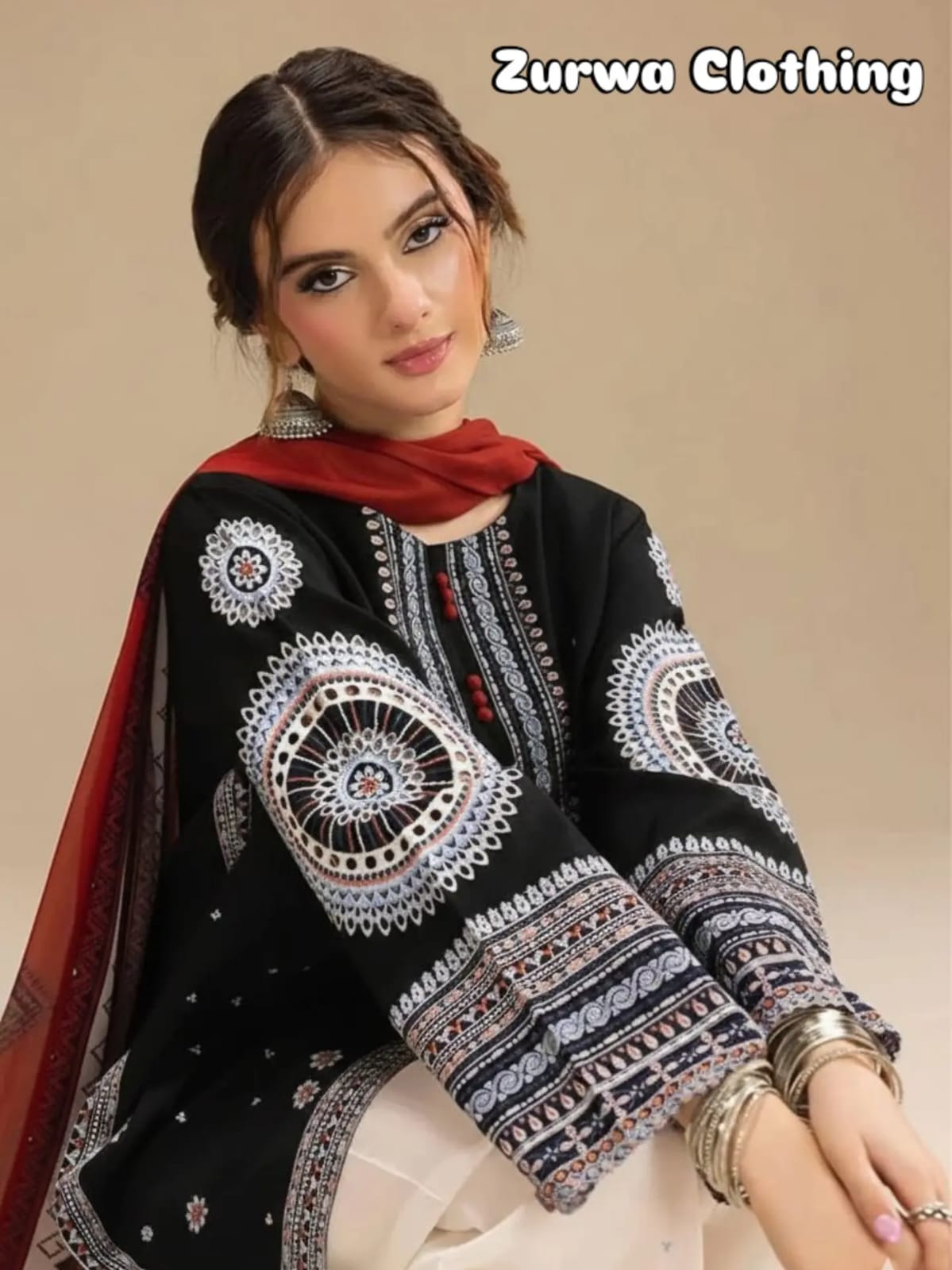 Embroidered Airjet Lawn Suit with Digital Printed Dupatta