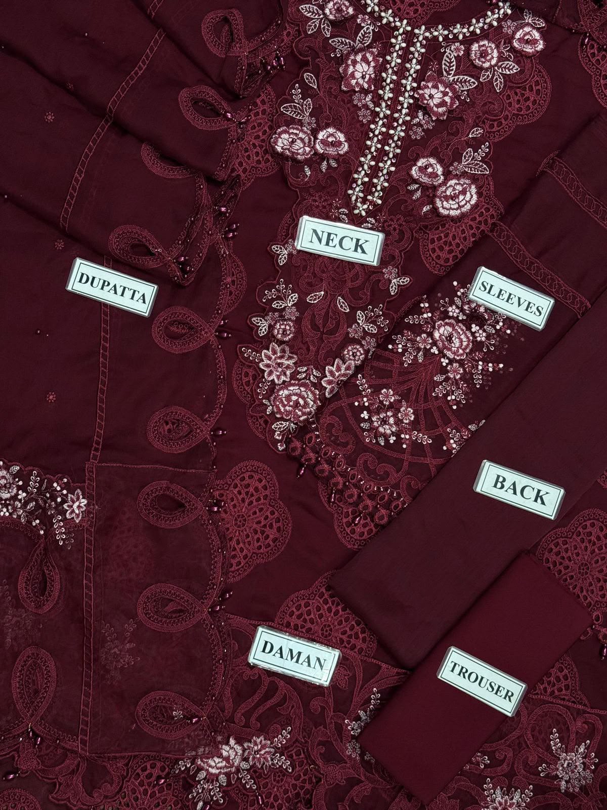 Maria.B Chiffon Collection – Heavy Embroidered 3-Piece Suit