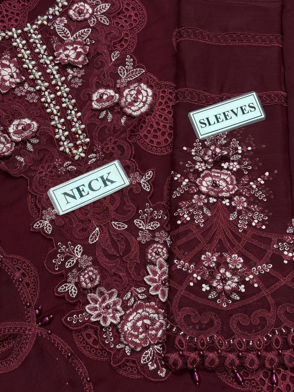 Maria.B Chiffon Collection – Heavy Embroidered 3-Piece Suit