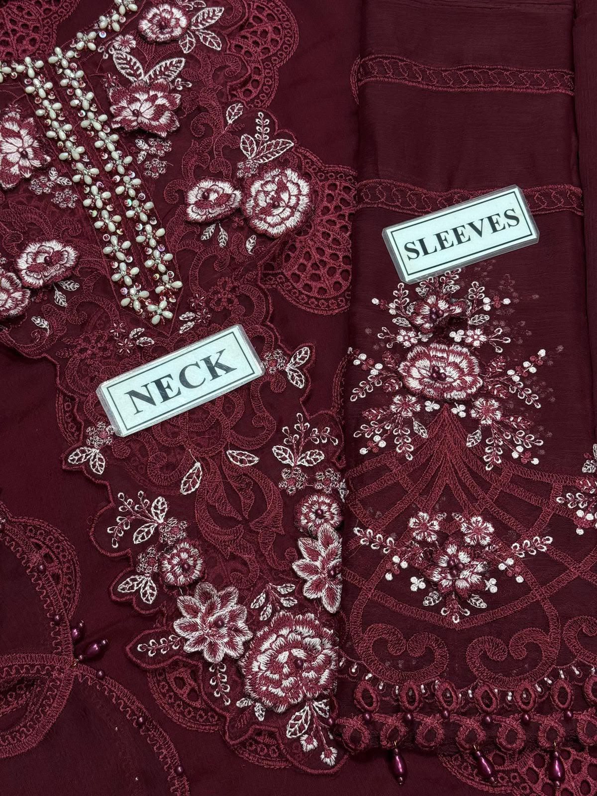 Maria.B Chiffon Collection – Heavy Embroidered 3-Piece Suit
