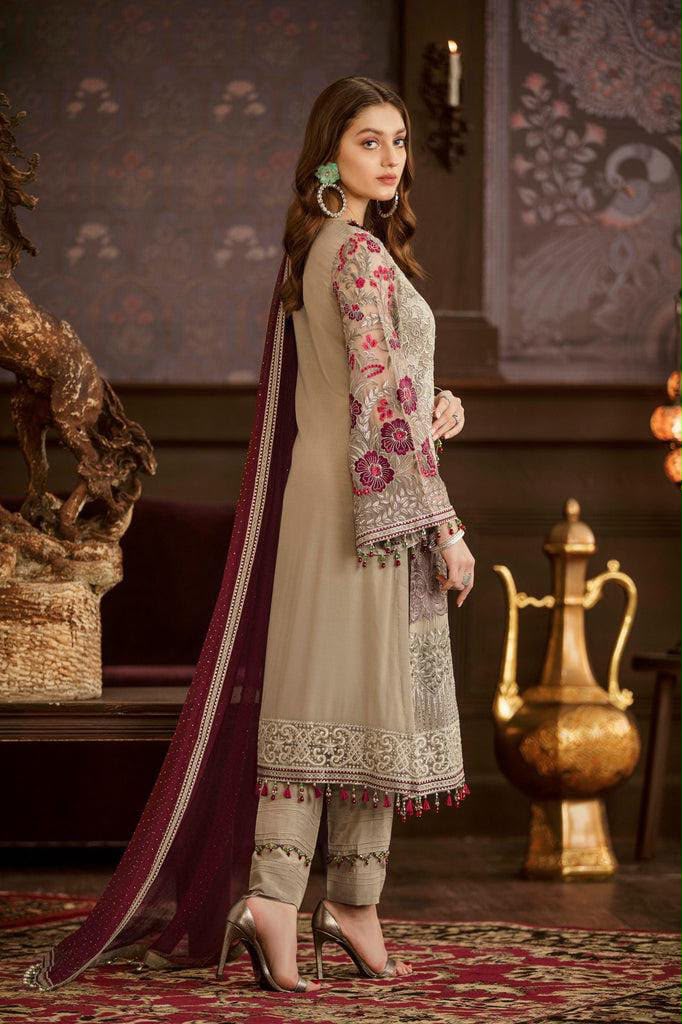 Flossie Wedding Edition – Embroidered Chiffon 3-Piece Suit