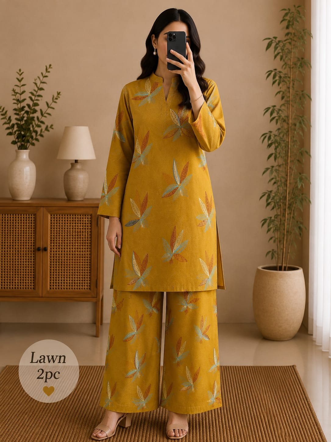 Premium Embroidered Lawn 2-Piece Stitched Suit