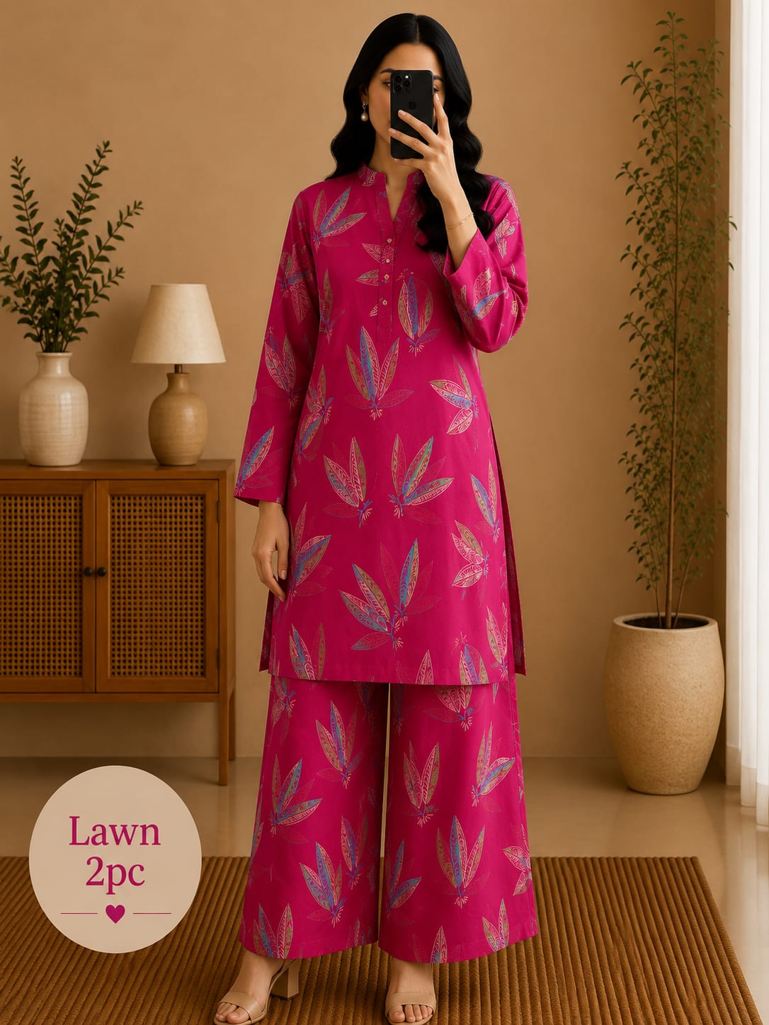 Premium Embroidered Lawn 2-Piece Stitched Suit