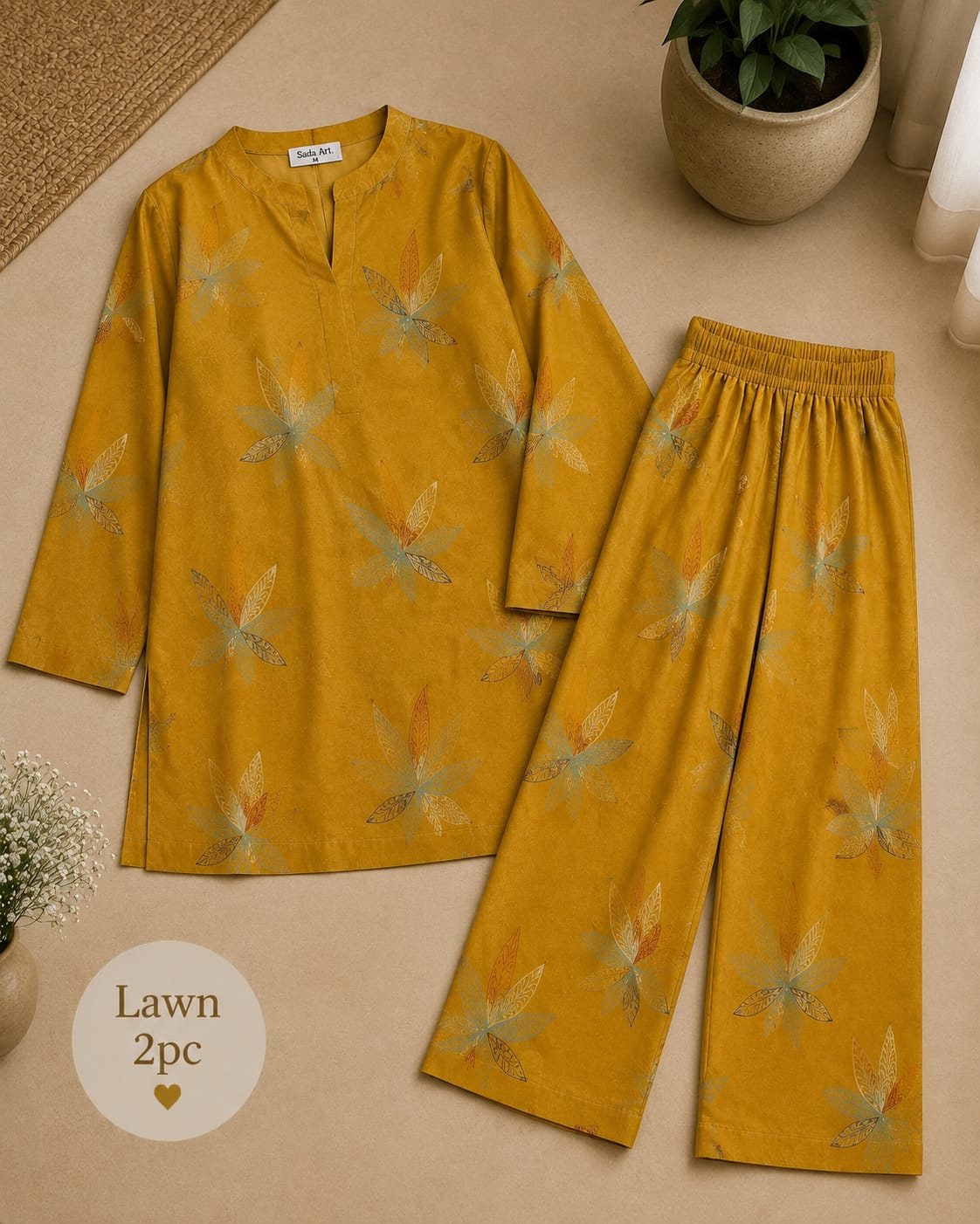 Premium Embroidered Lawn 2-Piece Stitched Suit